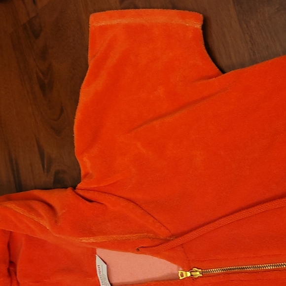 Boston Proper short sleeve hooded sport jacket. Size XS,  Coral (orange tint) - Picture 6 of 9